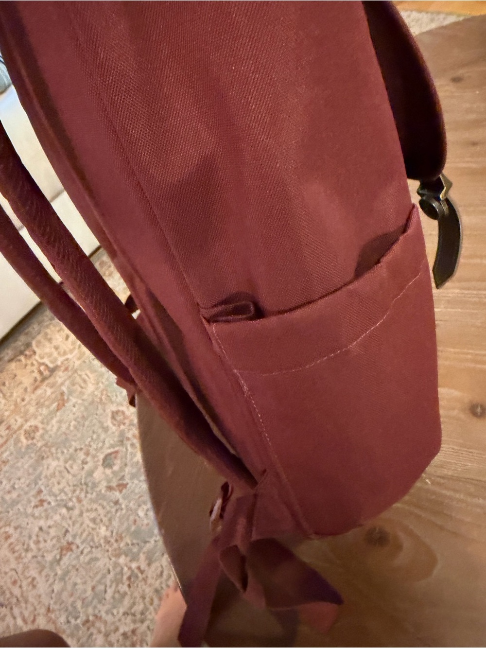 Herschel Supply Company Burgundy Canvas Backpack with Brown Straps - Picture 8 of 8